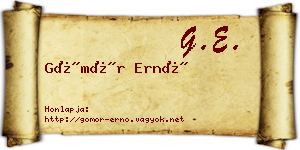Gömör Ernő névjegykártya